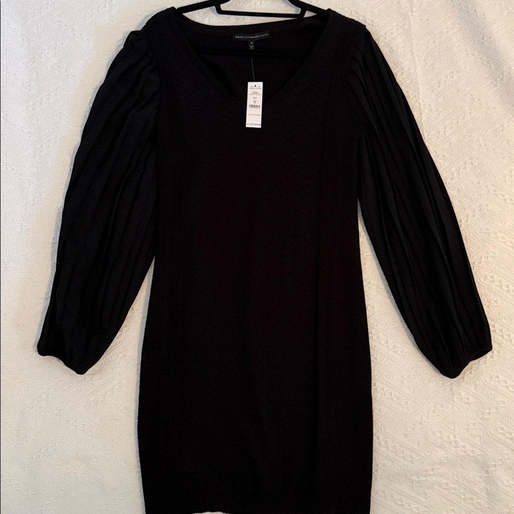 White House Black Market Black Long Sleeve Dress